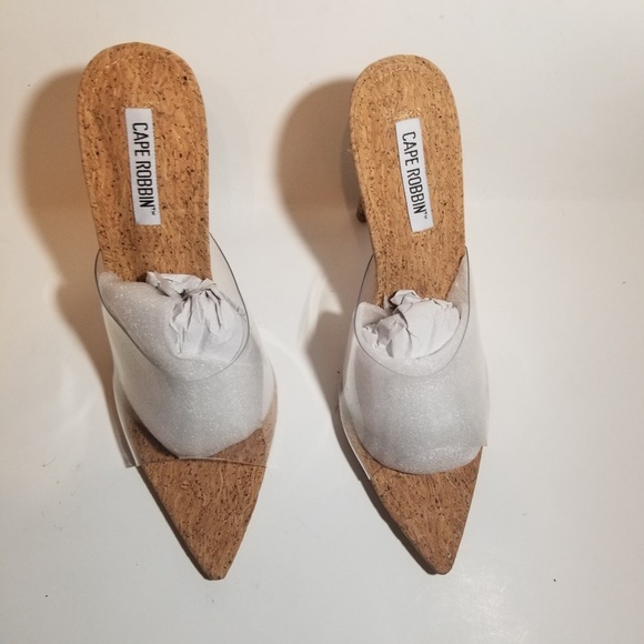 New Cape Robbin clear Slip on High heels Melrose - Picture 3 of 6